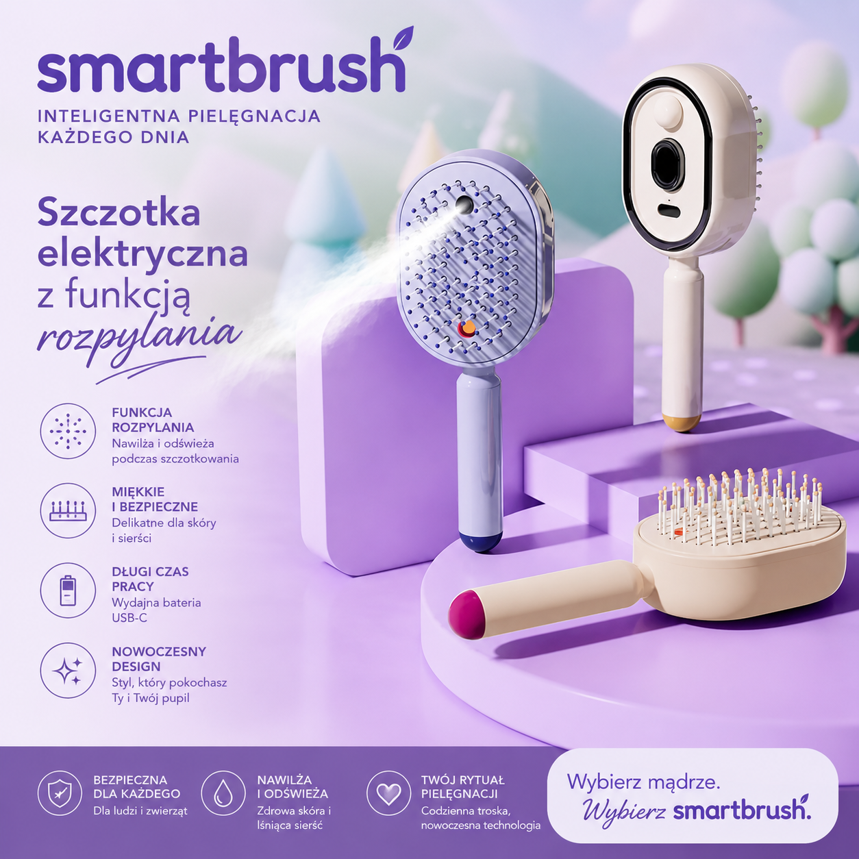 Smartbrush - elektryczna szczotka parowa do włosów